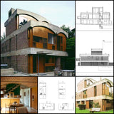 【World Famous Architecture CAD Drawings】Le Corbusier - Projects - Maison de week-end Jaoul - Architecture Autocad Blocks,CAD Details,CAD Drawings,3D Models,PSD,Vector,Sketchup Download