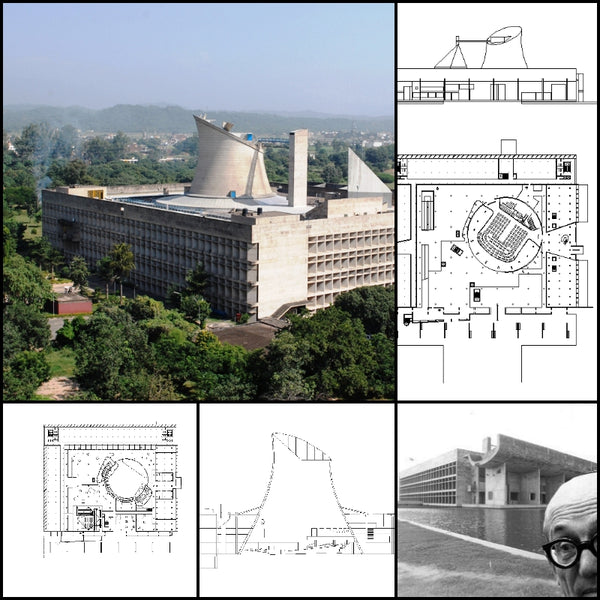 【World Famous Architecture CAD Drawings】Le Corbusier-Palace of Assembly - Architecture Autocad Blocks,CAD Details,CAD Drawings,3D Models,PSD,Vector,Sketchup Download