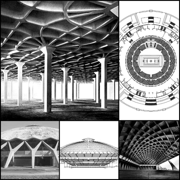 【World Famous Architecture CAD Drawings】 PalaLottomatica-Pier Luigi Nervi-Palazzo dello Sport o PalaLottomatica (PalaEUR) - Architecture Autocad Blocks,CAD Details,CAD Drawings,3D Models,PSD,Vector,Sketchup Download
