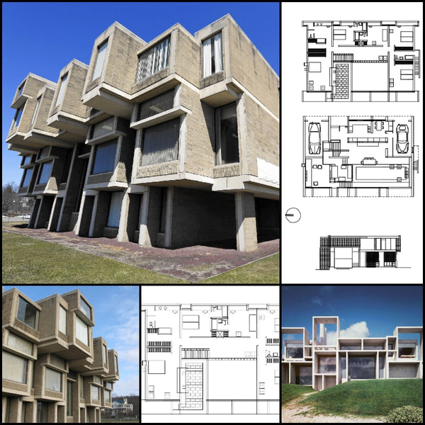 【World Famous Architecture CAD Drawings】Paul Rudolph -Milam House - Architecture Autocad Blocks,CAD Details,CAD Drawings,3D Models,PSD,Vector,Sketchup Download
