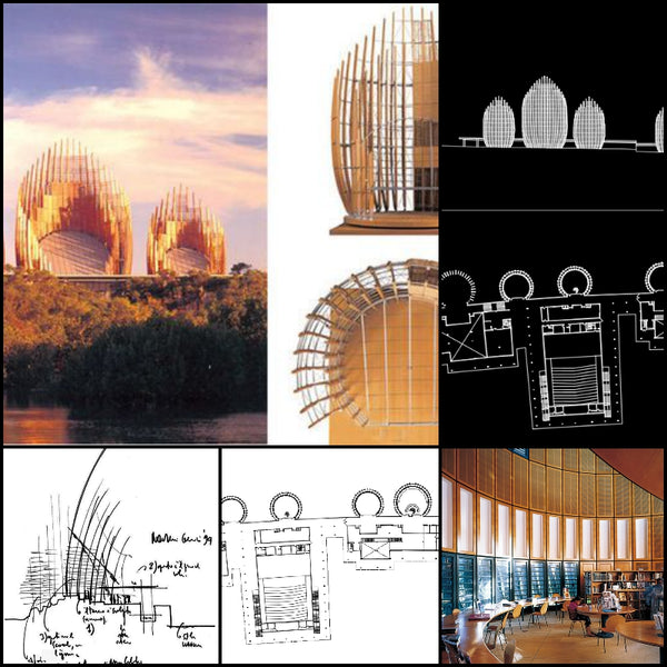 【World Famous Architecture CAD Drawings】Ji Ba Cultural Center-Renzo Piano - Architecture Autocad Blocks,CAD Details,CAD Drawings,3D Models,PSD,Vector,Sketchup Download