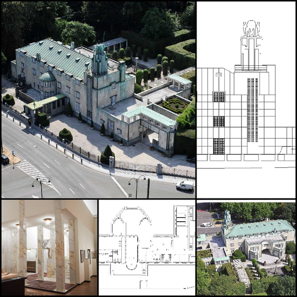 【World Famous Architecture CAD Drawings】Stoclet Palace-Josef Hoffmann - Architecture Autocad Blocks,CAD Details,CAD Drawings,3D Models,PSD,Vector,Sketchup Download