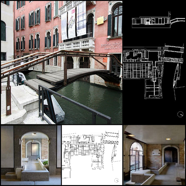 【World Famous Architecture CAD Drawings】Querini Stampalia Foundation-Carlo Scarpa - Architecture Autocad Blocks,CAD Details,CAD Drawings,3D Models,PSD,Vector,Sketchup Download