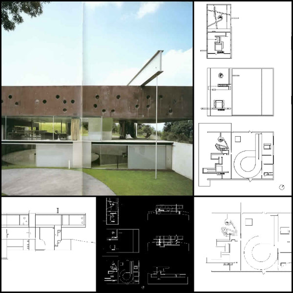 【World Famous Architecture CAD Drawings】Maison Bordeaux -OMA - Architecture Autocad Blocks,CAD Details,CAD Drawings,3D Models,PSD,Vector,Sketchup Download