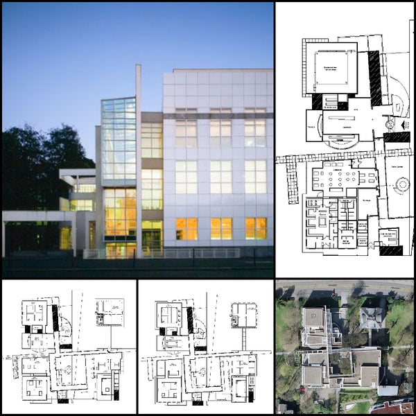 【World Famous Architecture CAD Drawings】Museo de Arte Moderno (Frankfurt) - Guia de Alemania - Architecture Autocad Blocks,CAD Details,CAD Drawings,3D Models,PSD,Vector,Sketchup Download