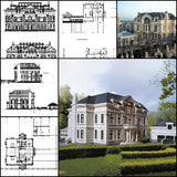 ★【Villa CAD Design,Details Project V.1-England Royal Style】Chateau,Manor,Mansion,Villa@Autocad Blocks,Drawings,CAD Details,Elevation - Architecture Autocad Blocks,CAD Details,CAD Drawings,3D Models,PSD,Vector,Sketchup Download