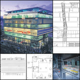 【World Famous Architecture CAD Drawings】Sendai Mediatheque-Toyo Ito - Architecture Autocad Blocks,CAD Details,CAD Drawings,3D Models,PSD,Vector,Sketchup Download