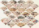 ★★Chinese Painting "Folding Fans" PNG + JPG Images, Vintage Clipart ,Digital Download Art for Invitations, Scrapbook, Prints,Crafts..