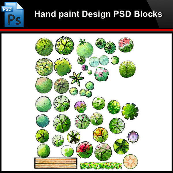 ★Photoshop PSD Blocks-Landscape Design PSD Blocks-Hand painted PSD Blocks V9 - Architecture Autocad Blocks,CAD Details,CAD Drawings,3D Models,PSD,Vector,Sketchup Download