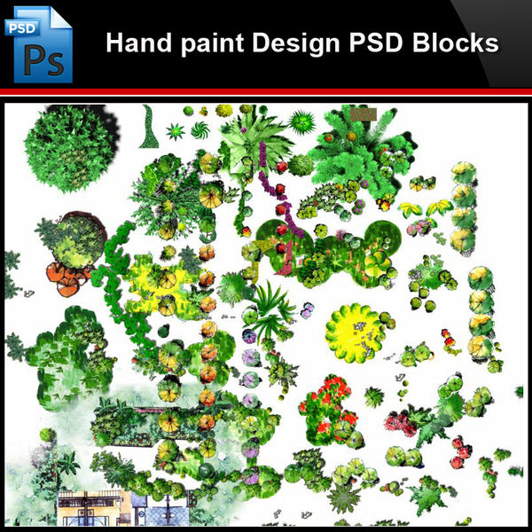★Photoshop PSD Blocks-Landscape Design PSD Blocks-Hand painted PSD Blocks V10 - Architecture Autocad Blocks,CAD Details,CAD Drawings,3D Models,PSD,Vector,Sketchup Download