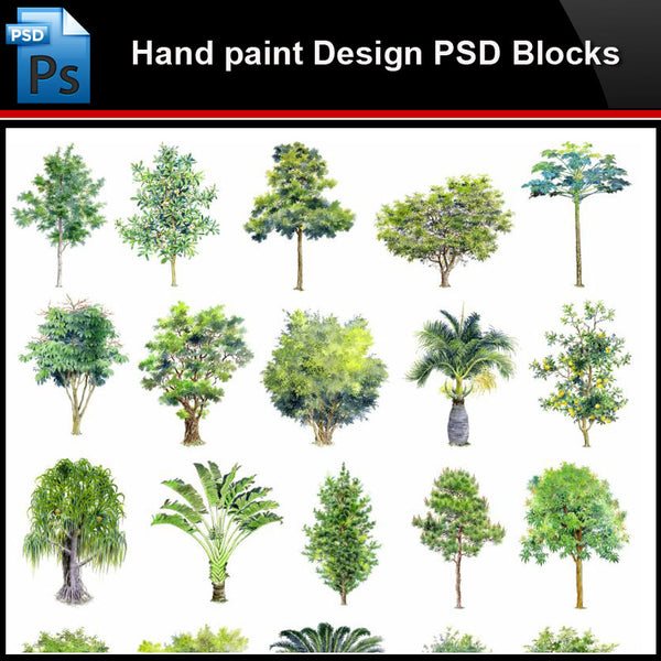 ★Photoshop PSD Blocks-Landscape Design PSD Blocks-Hand painted PSD Blocks V11 - Architecture Autocad Blocks,CAD Details,CAD Drawings,3D Models,PSD,Vector,Sketchup Download