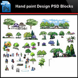 ★Photoshop PSD Blocks-Landscape Design PSD Blocks-Hand painted PSD Blocks V13 - Architecture Autocad Blocks,CAD Details,CAD Drawings,3D Models,PSD,Vector,Sketchup Download