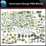 ★Photoshop PSD Blocks-Landscape Design PSD Blocks-Hand painted PSD Blocks V19 - Architecture Autocad Blocks,CAD Details,CAD Drawings,3D Models,PSD,Vector,Sketchup Download