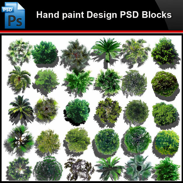 ★Photoshop PSD Blocks-Landscape Design PSD Blocks-Hand painted PSD Blocks V23 - Architecture Autocad Blocks,CAD Details,CAD Drawings,3D Models,PSD,Vector,Sketchup Download