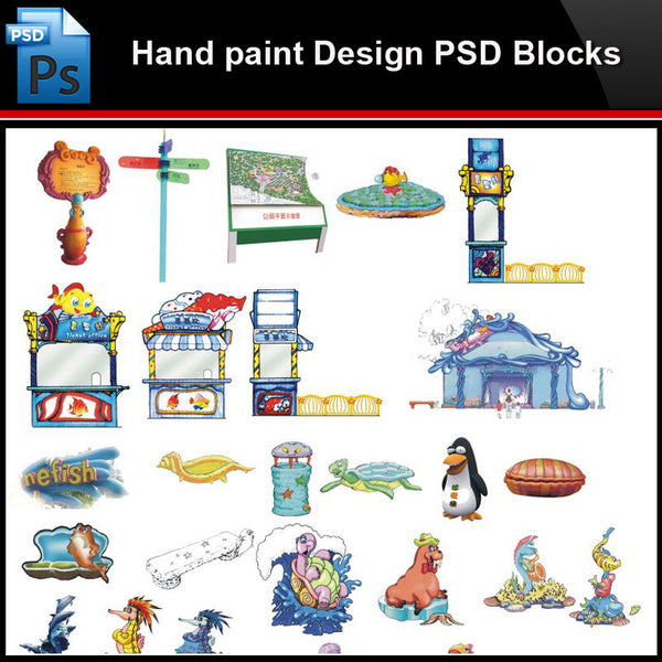 ★Photoshop PSD Blocks-Landscape Design PSD Blocks-Hand painted PSD Blocks V24 - Architecture Autocad Blocks,CAD Details,CAD Drawings,3D Models,PSD,Vector,Sketchup Download