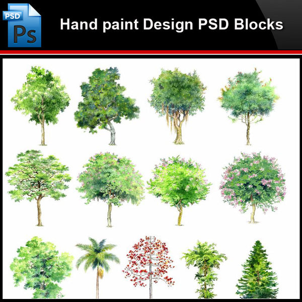 ★Photoshop PSD Blocks-Landscape Design PSD Blocks-Hand painted PSD Blocks V25 - Architecture Autocad Blocks,CAD Details,CAD Drawings,3D Models,PSD,Vector,Sketchup Download