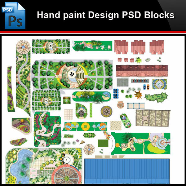 ★Photoshop PSD Blocks-Landscape Design PSD Blocks-Hand painted PSD Blocks V26 - Architecture Autocad Blocks,CAD Details,CAD Drawings,3D Models,PSD,Vector,Sketchup Download