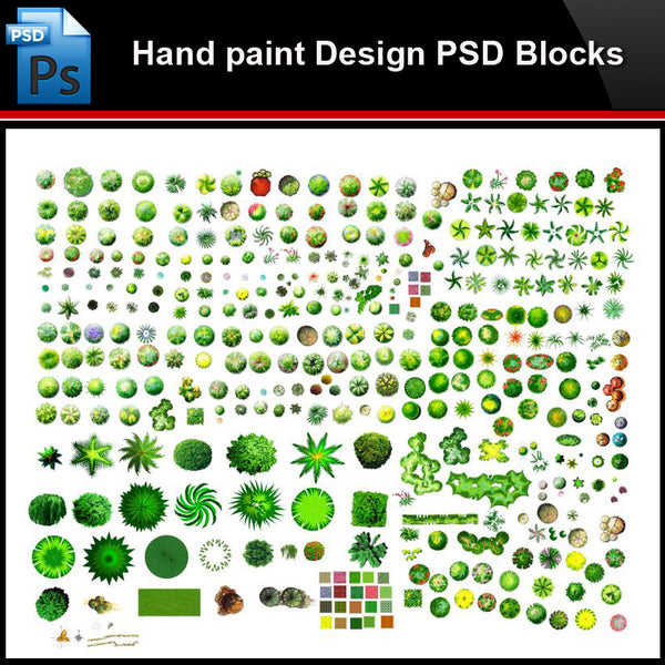 ★Photoshop PSD Blocks-Landscape Design PSD Blocks-Hand painted PSD Blocks V29 - Architecture Autocad Blocks,CAD Details,CAD Drawings,3D Models,PSD,Vector,Sketchup Download