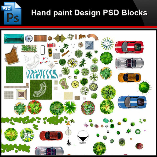 ★Photoshop PSD Blocks-Landscape Design PSD Blocks-Hand painted PSD Blocks V30 - Architecture Autocad Blocks,CAD Details,CAD Drawings,3D Models,PSD,Vector,Sketchup Download
