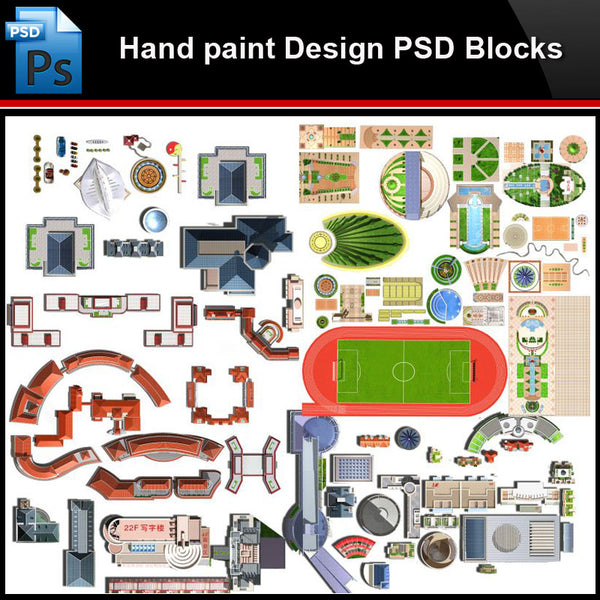 ★Photoshop PSD Blocks-Landscape Design PSD Blocks-Hand painted PSD Blocks V31 - Architecture Autocad Blocks,CAD Details,CAD Drawings,3D Models,PSD,Vector,Sketchup Download