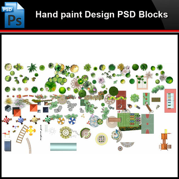 ★Photoshop PSD Blocks-Landscape Design PSD Blocks-Hand painted PSD Blocks V34 - Architecture Autocad Blocks,CAD Details,CAD Drawings,3D Models,PSD,Vector,Sketchup Download