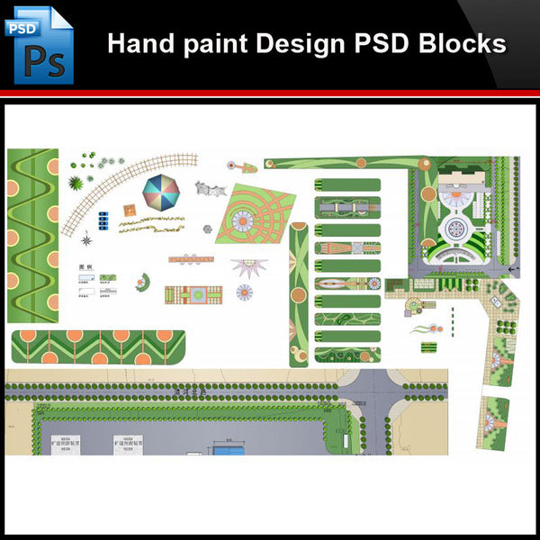 ★Photoshop PSD Blocks-Landscape Design PSD Blocks-Hand painted PSD Blocks V37 - Architecture Autocad Blocks,CAD Details,CAD Drawings,3D Models,PSD,Vector,Sketchup Download