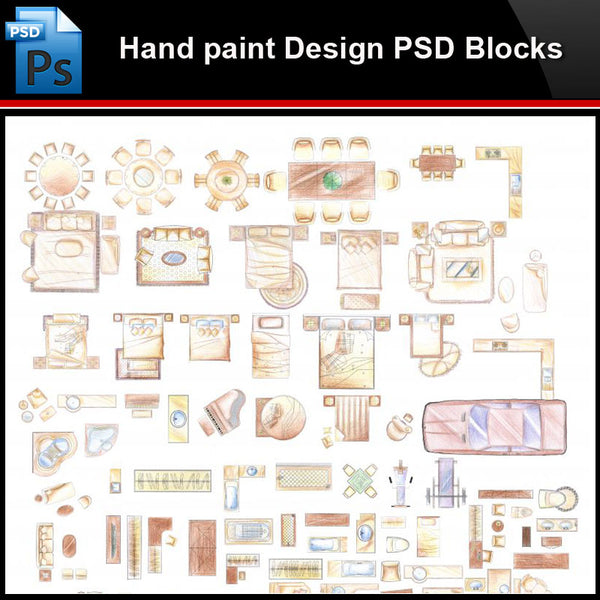 ★Photoshop PSD Blocks-Landscape Design PSD Blocks-Hand painted PSD Blocks V40 - Architecture Autocad Blocks,CAD Details,CAD Drawings,3D Models,PSD,Vector,Sketchup Download