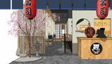 💎【Sketchup Architecture 3D Projects】5 Types of Japanese restaurant Sketchup 3D Models - Architecture Autocad Blocks,CAD Details,CAD Drawings,3D Models,PSD,Vector,Sketchup Download