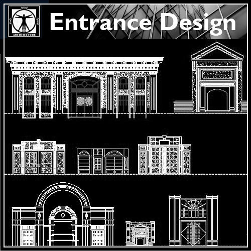 【Door Details】Entrance Design, Details - Architecture Autocad Blocks,CAD Details,CAD Drawings,3D Models,PSD,Vector,Sketchup Download