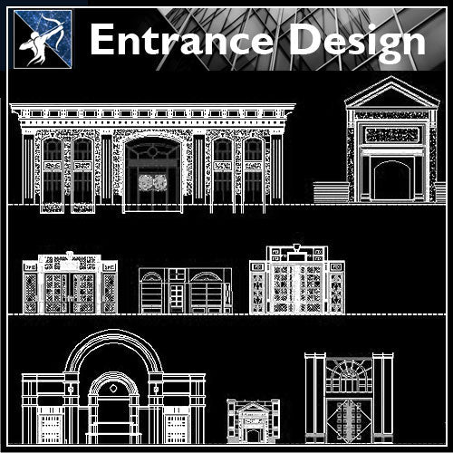【Architecture Details】Entrance Design - Architecture Autocad Blocks,CAD Details,CAD Drawings,3D Models,PSD,Vector,Sketchup Download