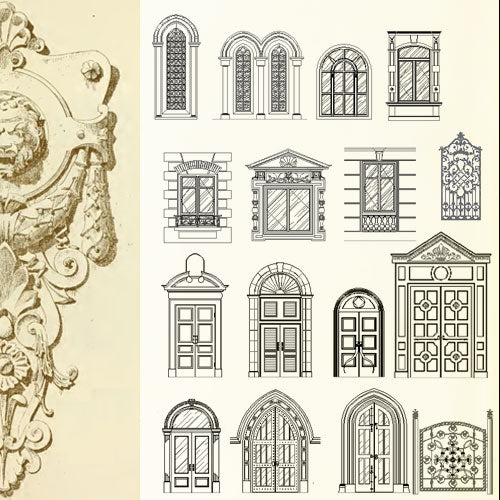 ★Architecture Decorative CAD Blocks V.7-☆Architectural decorative door and windows - Architecture Autocad Blocks,CAD Details,CAD Drawings,3D Models,PSD,Vector,Sketchup Download