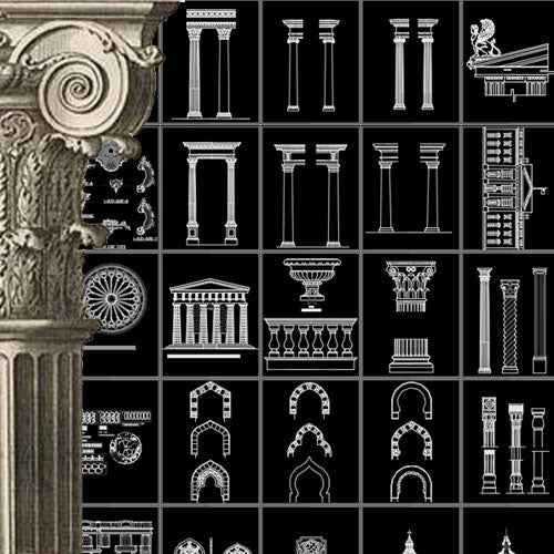 ★Architecture Decorative CAD Blocks V.10-☆Architectural Decorative Elements - Architecture Autocad Blocks,CAD Details,CAD Drawings,3D Models,PSD,Vector,Sketchup Download