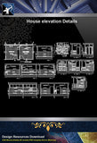 【Architecture Details】House elevation details - Architecture Autocad Blocks,CAD Details,CAD Drawings,3D Models,PSD,Vector,Sketchup Download