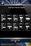 【Architecture Details】Exteriors Panels details - Architecture Autocad Blocks,CAD Details,CAD Drawings,3D Models,PSD,Vector,Sketchup Download