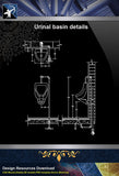 【Sanitations Details】Urinal basin details - Architecture Autocad Blocks,CAD Details,CAD Drawings,3D Models,PSD,Vector,Sketchup Download