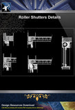 【Free Curtain Wall Details】Roller Shutters Details - Architecture Autocad Blocks,CAD Details,CAD Drawings,3D Models,PSD,Vector,Sketchup Download
