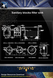 【Sanitations Details】Sanitary Blocks Filter Sink - Architecture Autocad Blocks,CAD Details,CAD Drawings,3D Models,PSD,Vector,Sketchup Download