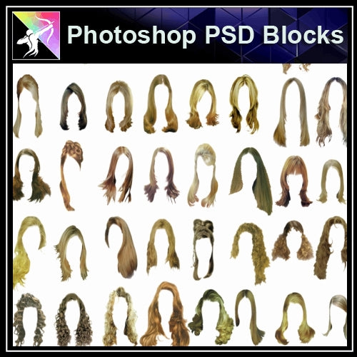 ★★PSD Design Elements-Man and Women Hair Design V.2 - Architecture Autocad Blocks,CAD Details,CAD Drawings,3D Models,PSD,Vector,Sketchup Download