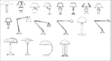 ★【 Modern Table Lamp Autocad Blocks】-All kinds of Autocad Blocks Collection - Architecture Autocad Blocks,CAD Details,CAD Drawings,3D Models,PSD,Vector,Sketchup Download