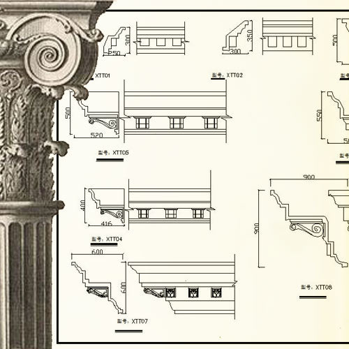 Ornamental Parts of Architecture -☆Architectural Decorative CAD Blocks☆ V.7 - Architecture Autocad Blocks,CAD Details,CAD Drawings,3D Models,PSD,Vector,Sketchup Download