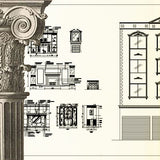 Ornamental Parts of Architecture -☆Architectural Decorative CAD Blocks☆ V.18 - Architecture Autocad Blocks,CAD Details,CAD Drawings,3D Models,PSD,Vector,Sketchup Download