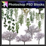★Photoshop PSD Landscape Blocks-Trees Blocks V.2 - Architecture Autocad Blocks,CAD Details,CAD Drawings,3D Models,PSD,Vector,Sketchup Download