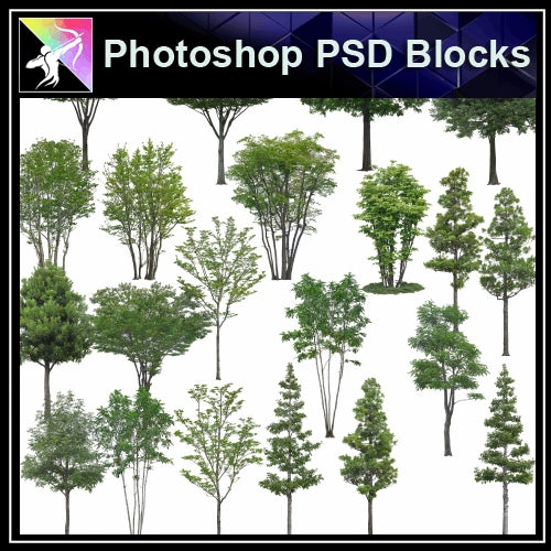 ★Photoshop PSD Landscape Blocks-Trees Blocks V.10 - Architecture Autocad Blocks,CAD Details,CAD Drawings,3D Models,PSD,Vector,Sketchup Download