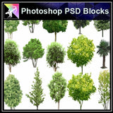 ★Photoshop PSD Landscape Blocks-Trees Blocks V.13 - Architecture Autocad Blocks,CAD Details,CAD Drawings,3D Models,PSD,Vector,Sketchup Download