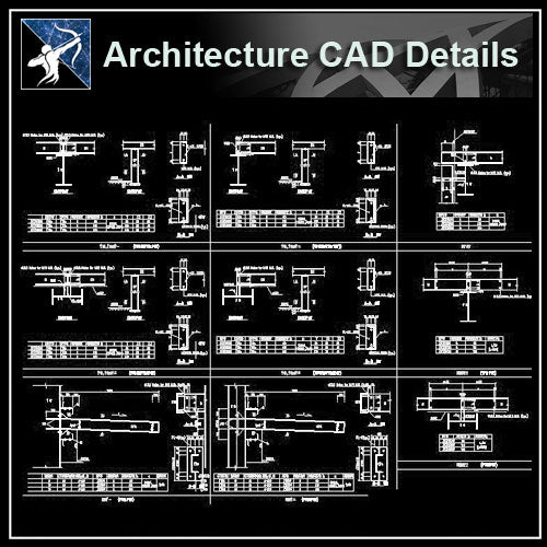 【Architecture Details】Steel Structure Details V.1 - Architecture Autocad Blocks,CAD Details,CAD Drawings,3D Models,PSD,Vector,Sketchup Download