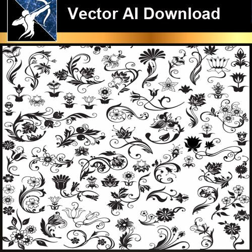 ★Vector Download AI-Floral Design Elements Vector V.8 - Architecture Autocad Blocks,CAD Details,CAD Drawings,3D Models,PSD,Vector,Sketchup Download