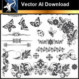 ★Vector Download AI-Floral Design Elements Vector V.10 - Architecture Autocad Blocks,CAD Details,CAD Drawings,3D Models,PSD,Vector,Sketchup Download