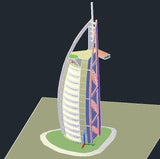 【Famous Architecture Project】Burj al arab hotel dubai 3d CAD-Architectural 3D CAD model - Architecture Autocad Blocks,CAD Details,CAD Drawings,3D Models,PSD,Vector,Sketchup Download