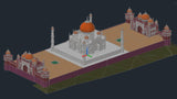 【World Famous Architecture CAD Drawings】Taj mahal CAD 3D model - Architecture Autocad Blocks,CAD Details,CAD Drawings,3D Models,PSD,Vector,Sketchup Download
