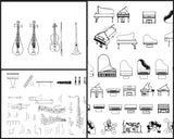 ★【Various types of musical instruments Autocad Blocks】All kinds of musical instruments CAD blocks Bundle - Architecture Autocad Blocks,CAD Details,CAD Drawings,3D Models,PSD,Vector,Sketchup Download